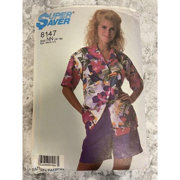 Super Saver Other - Super Saver 8147 - Misses' Easy-to-Sew Shirt and Shorts - Size NN (10-16) cut